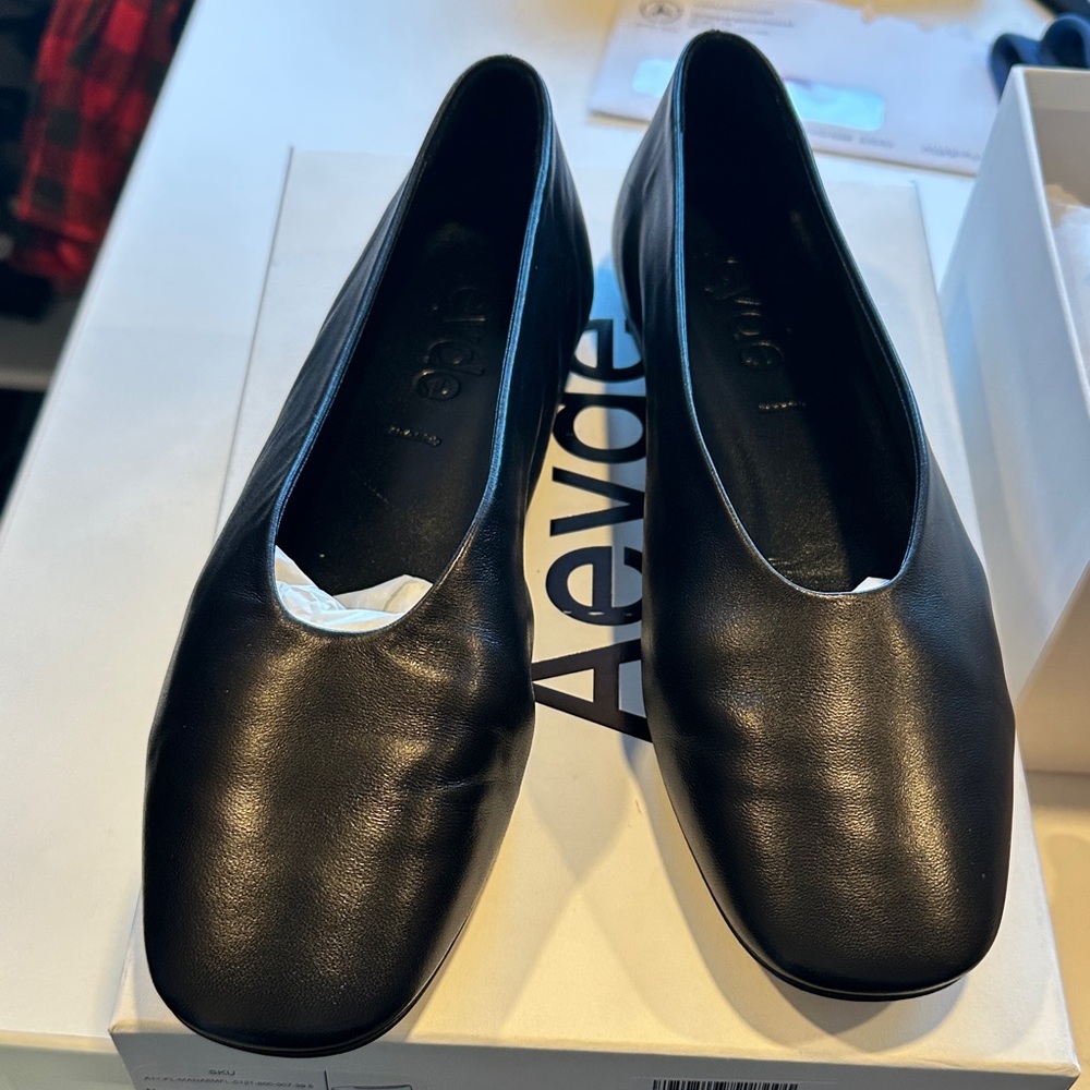 Aeyde Black Leather Flats